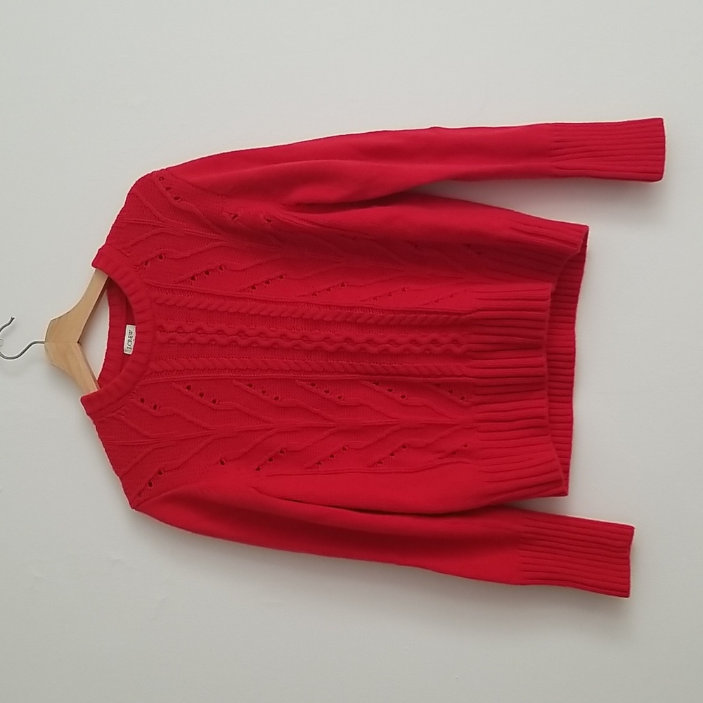 J. Crew Red Crew Neck Sweater